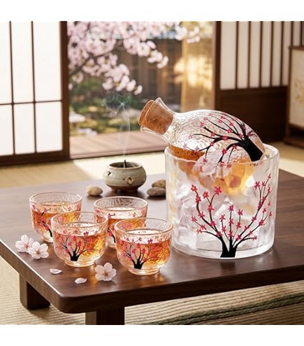 Amazon.com | Foraineam Ceramic Sake Set with Warmer Pot, Japanese
